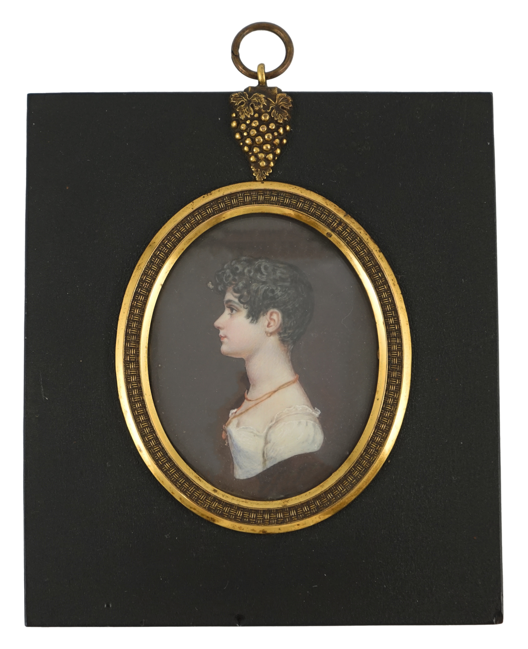 Mrs Anna Trewinnard (fl.1797-1806), a set of seven portrait miniatures of a father and his children, watercolour on ivory, 7.1 x 5.8cm. to 6.4 x 5cm. CITES Submission reference 9RT82CJH